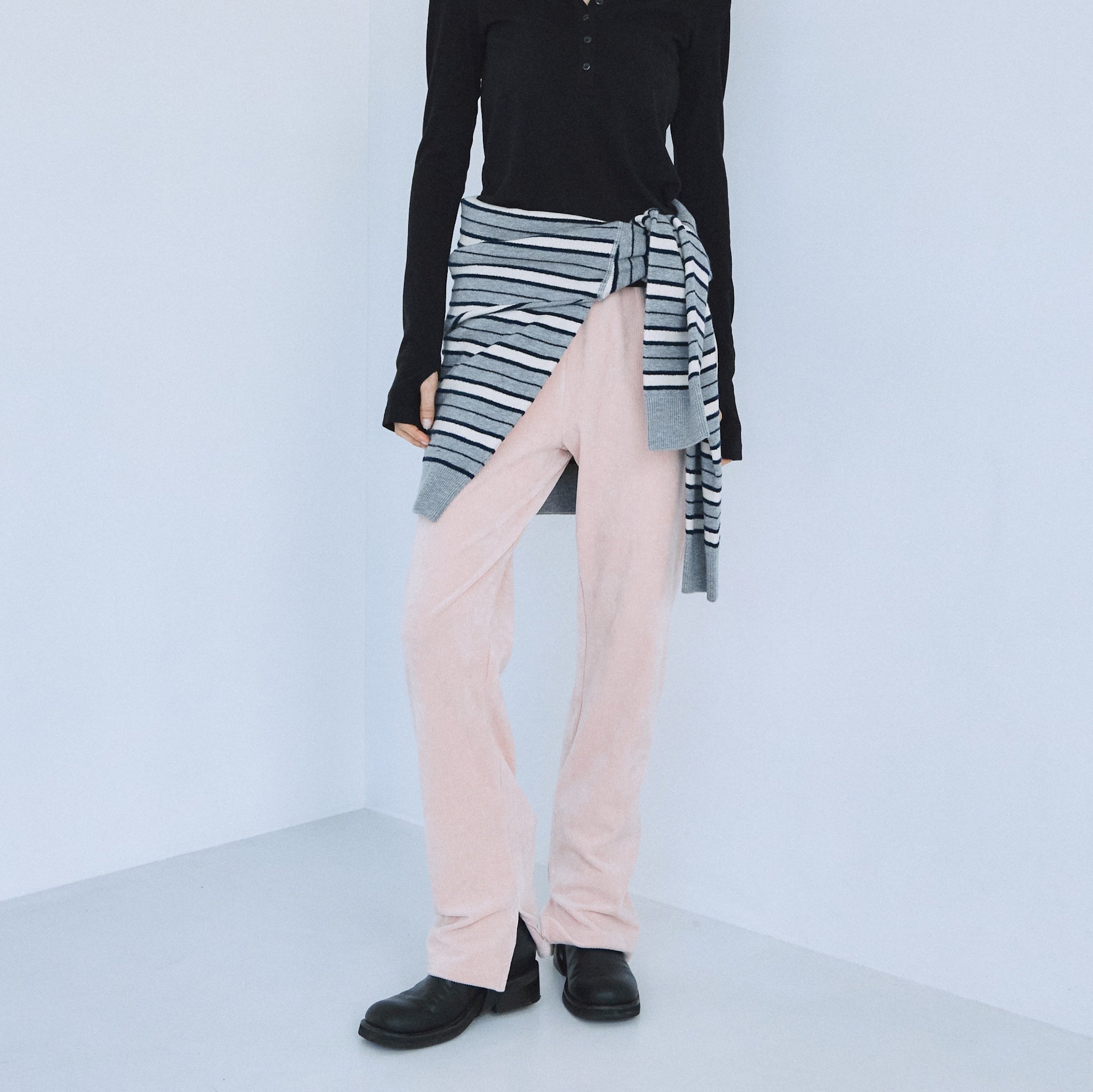 Corduroy Stretch Straight Pants