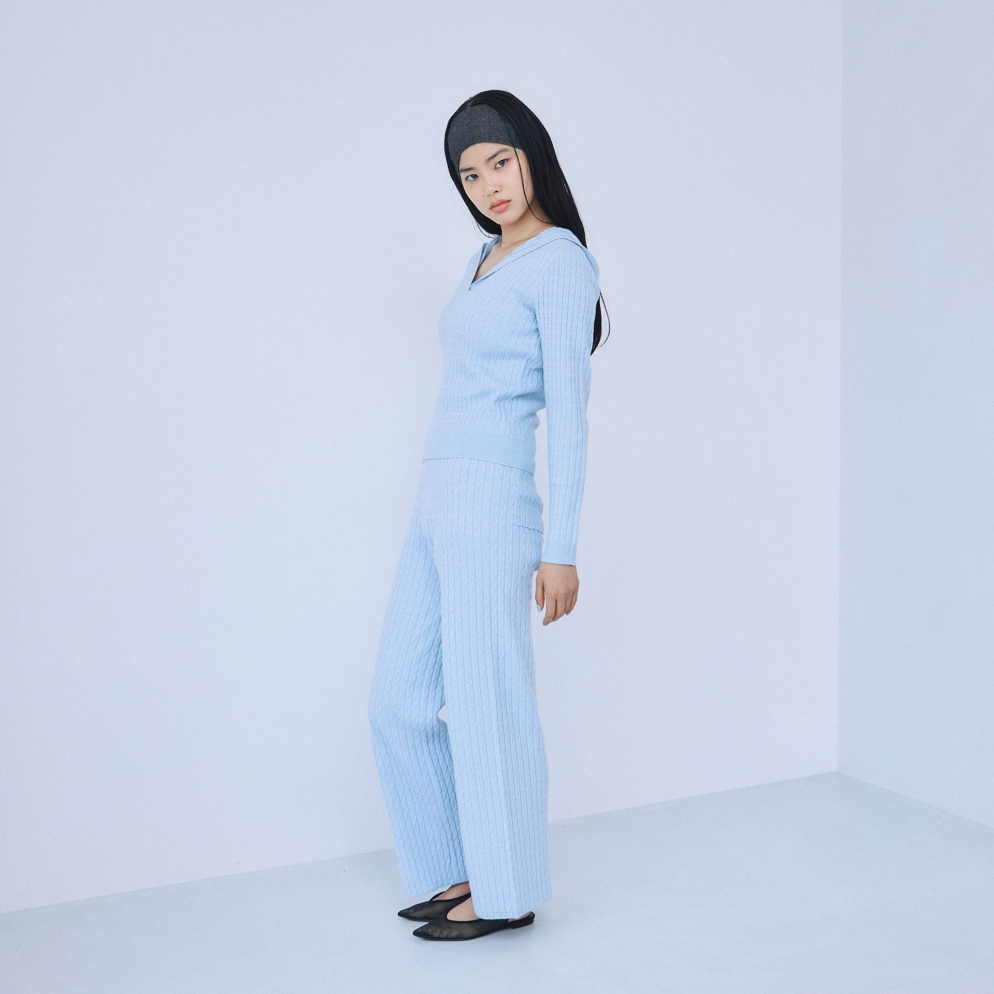 mini cable knit pants