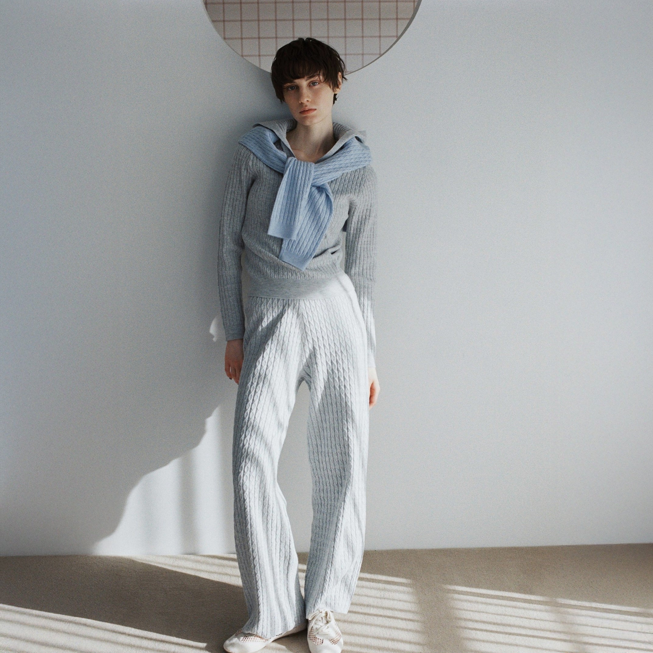 mini cable knit pants