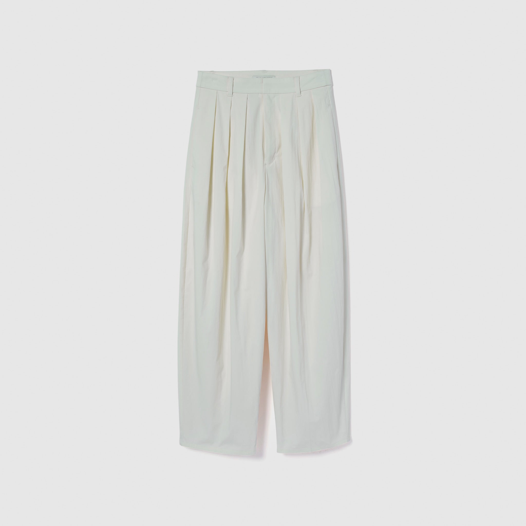 Cotton nylon 3-tuck pants