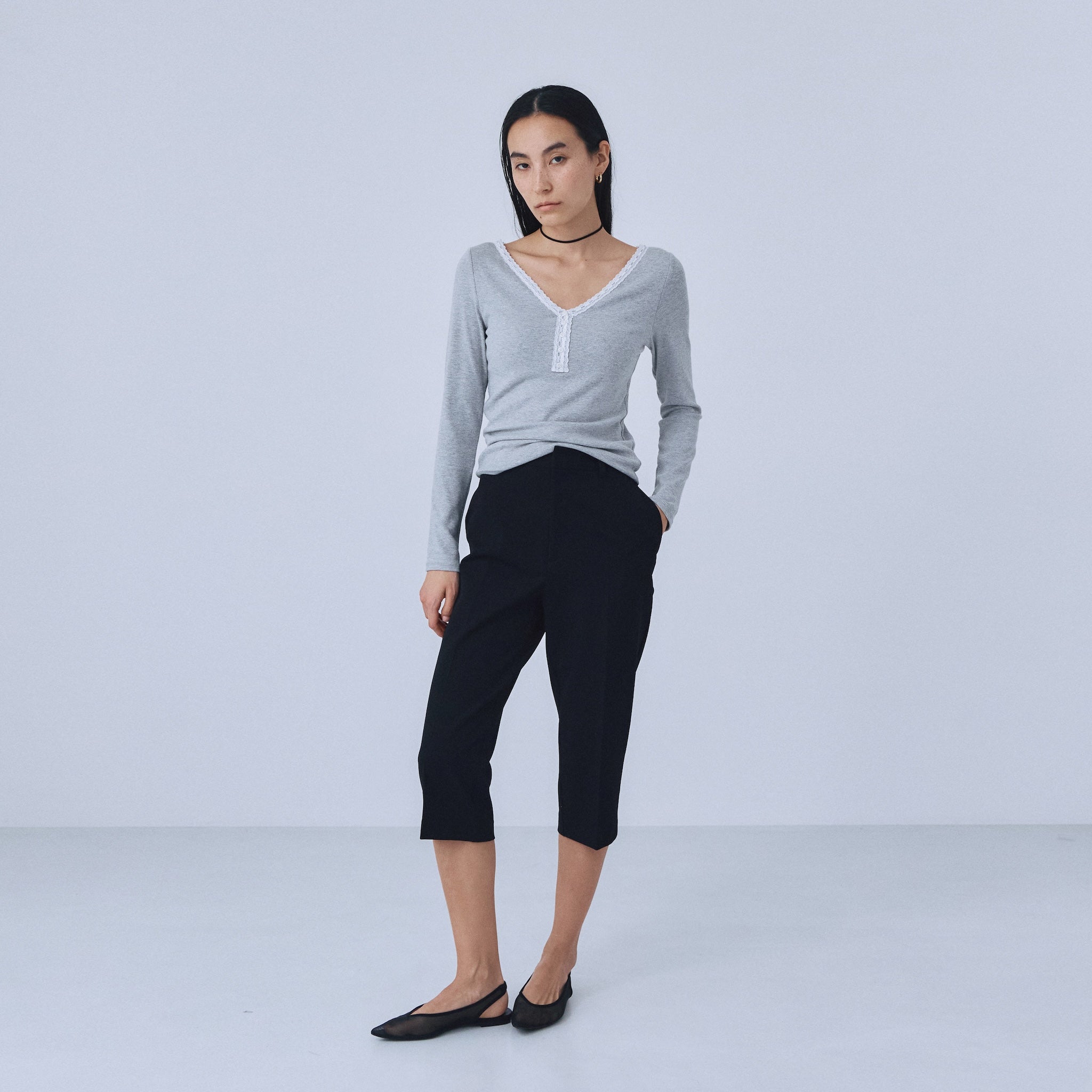 HALFカットスラックス