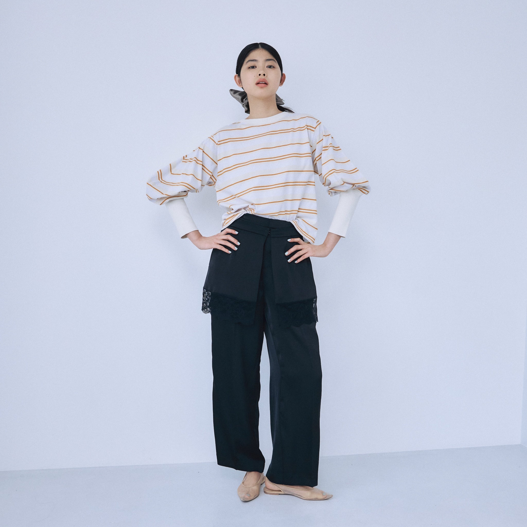 2wayサテンwrapパンツ