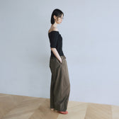 Narrow Waist Cotton Barrel Pants