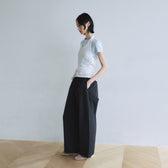 Narrow Waist Cotton Barrel Pants