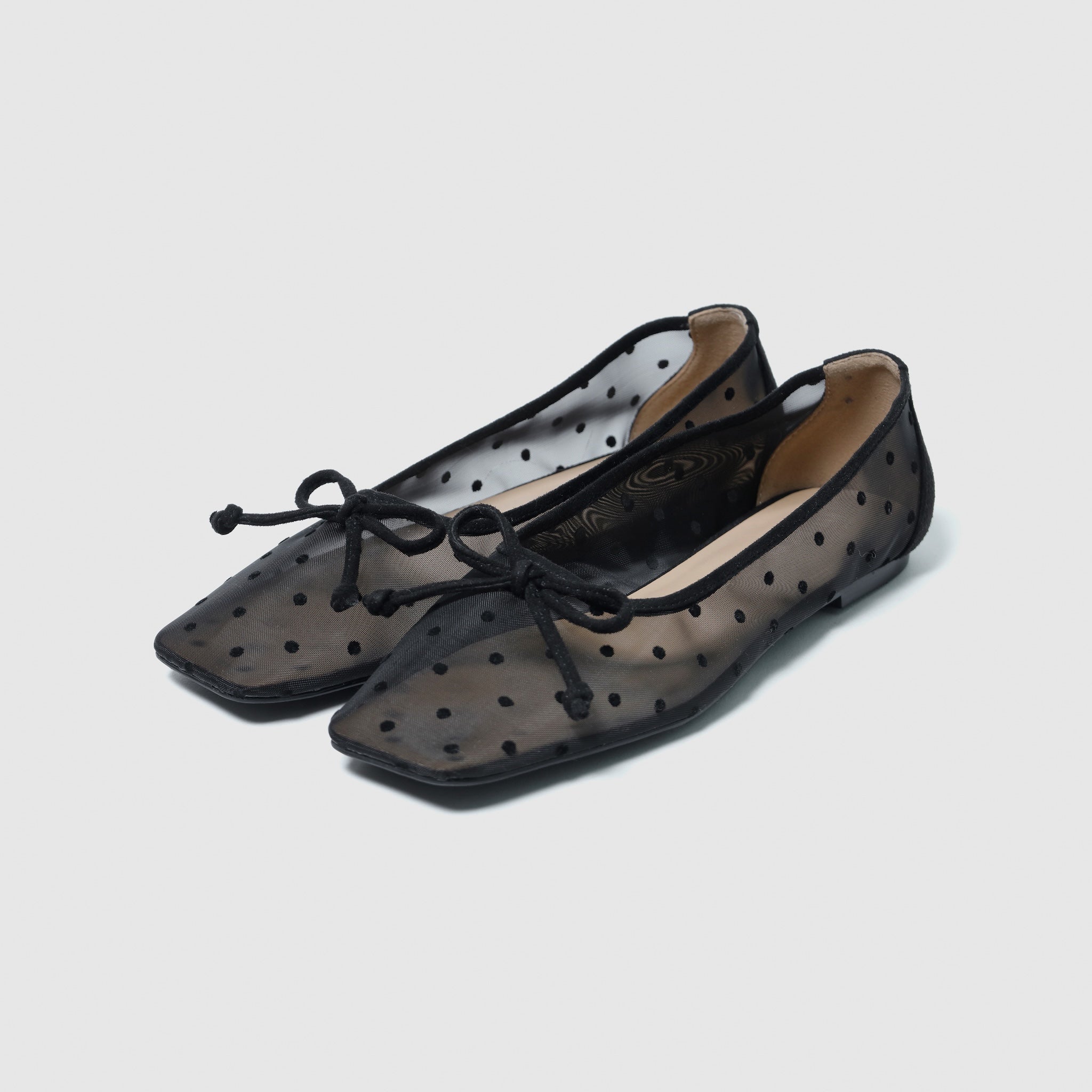DOT TULLE square toe shoes