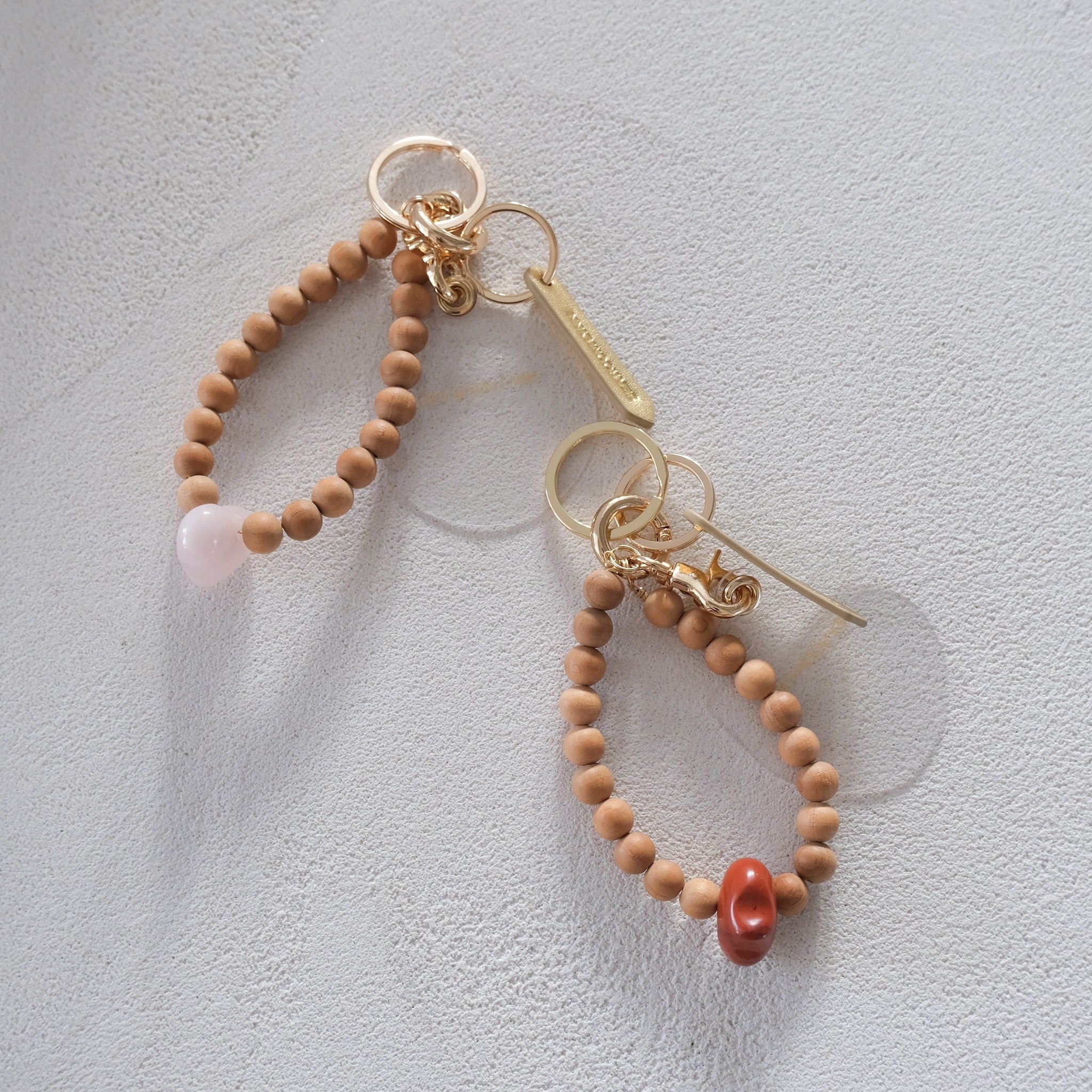 WOOD and NATURAL STONE HAND STRAP