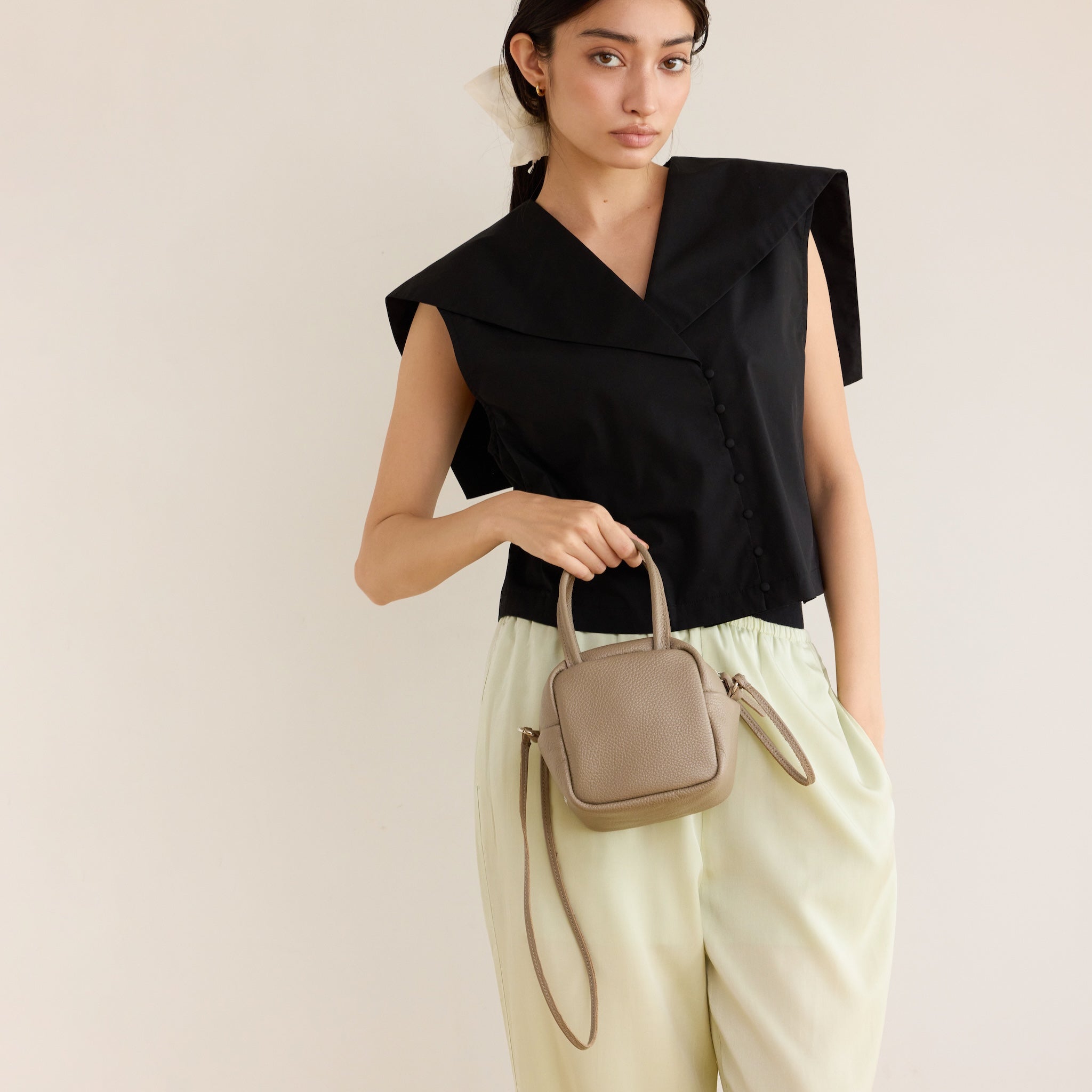 Leather Cube Mini Bag
