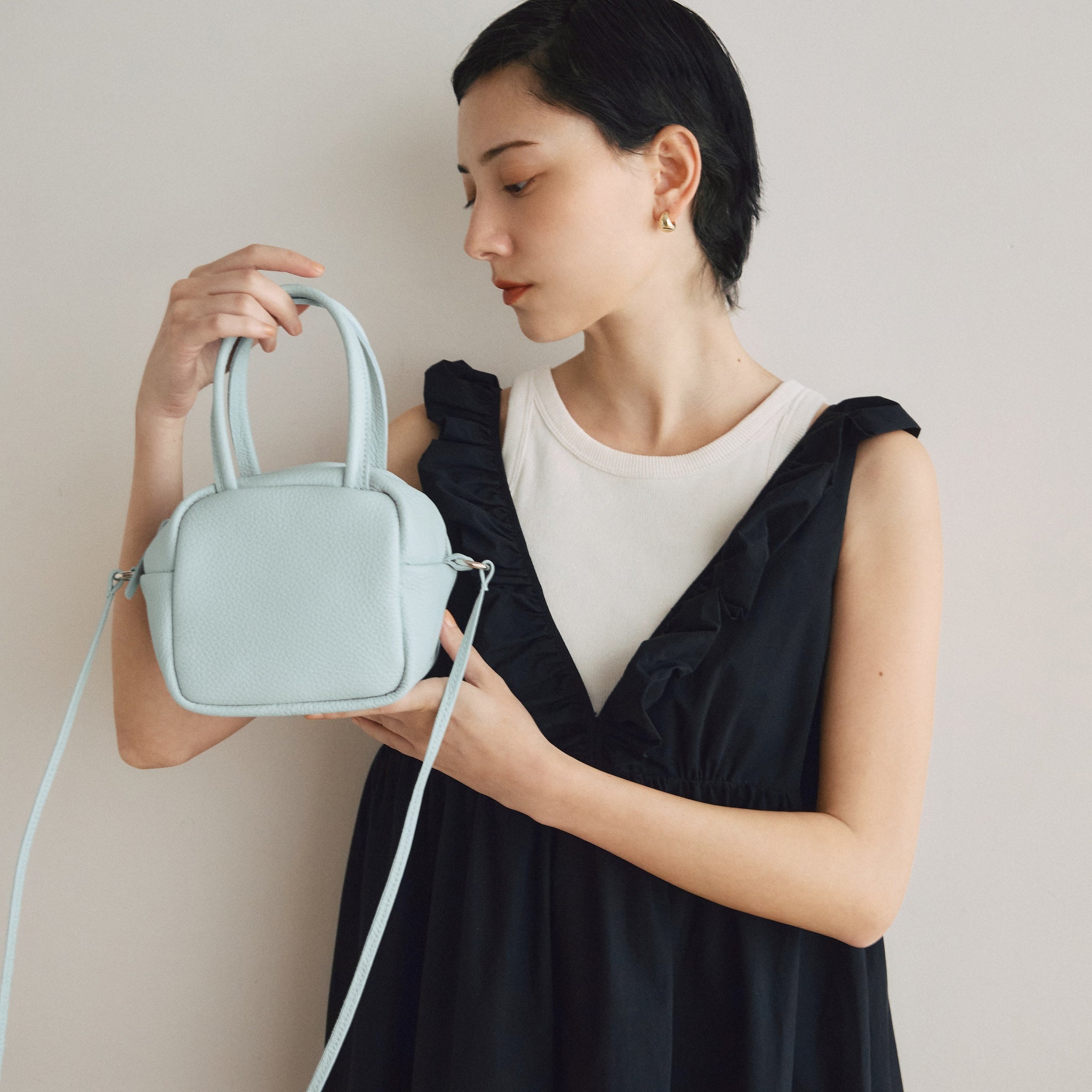 Leather Cube Mini Bag