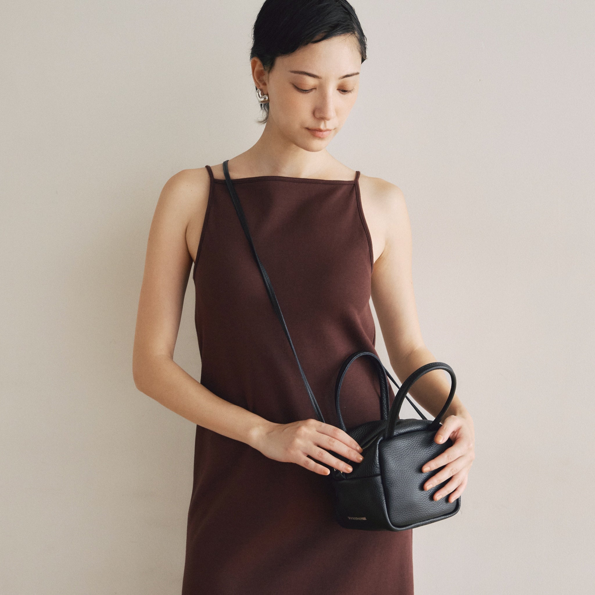 Leather Cube Mini Bag