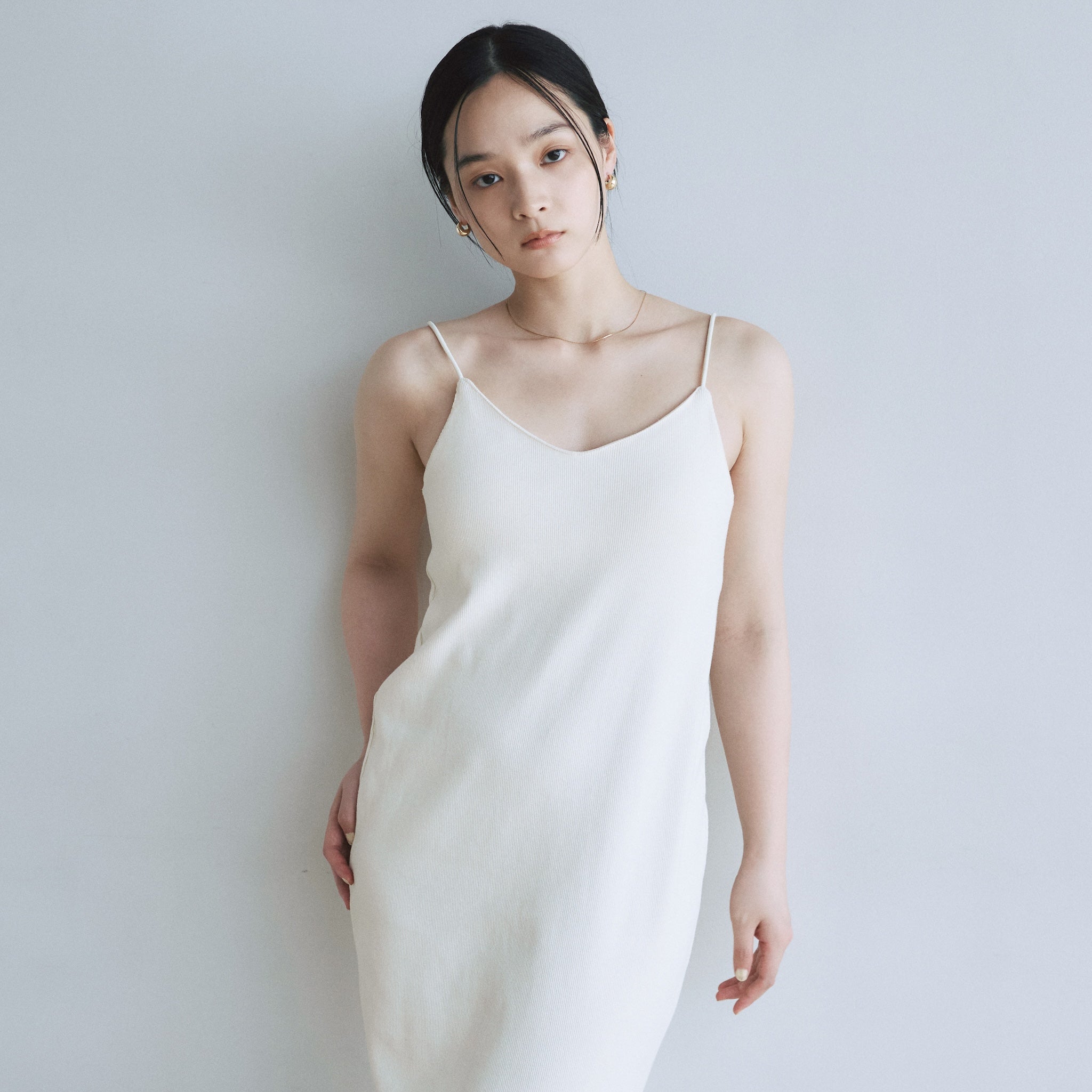 パッドin RIB mermaid Vカットキャミドレス