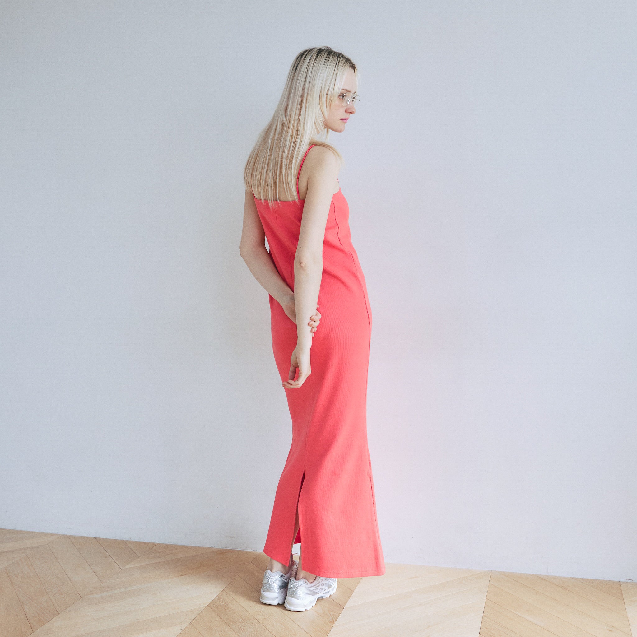 Padded RIB mermaid line dress