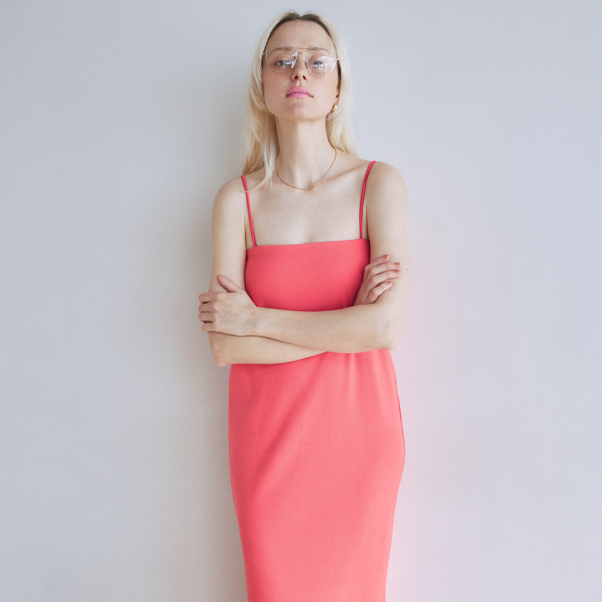 Padded RIB mermaid line dress