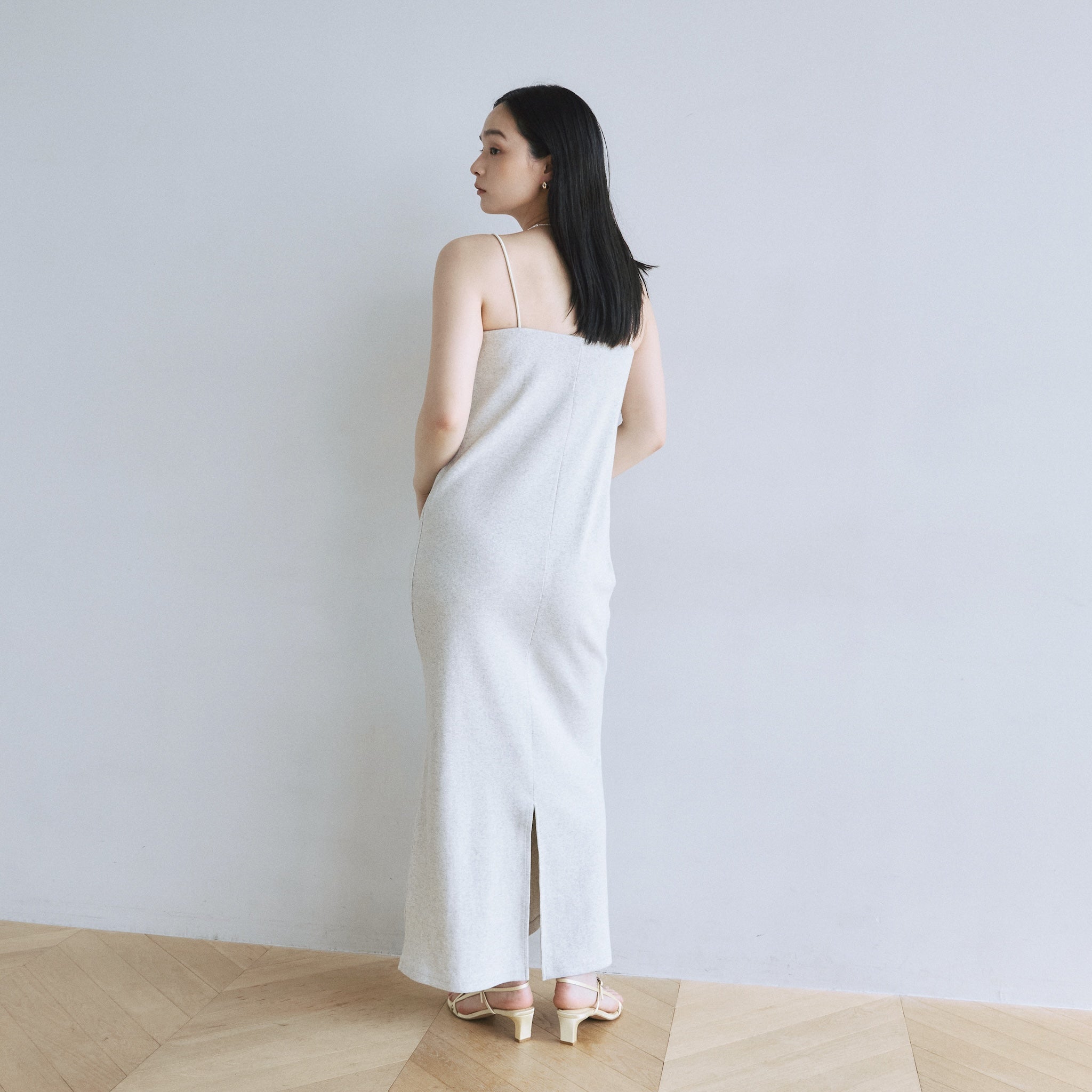 Padded RIB mermaid line dress