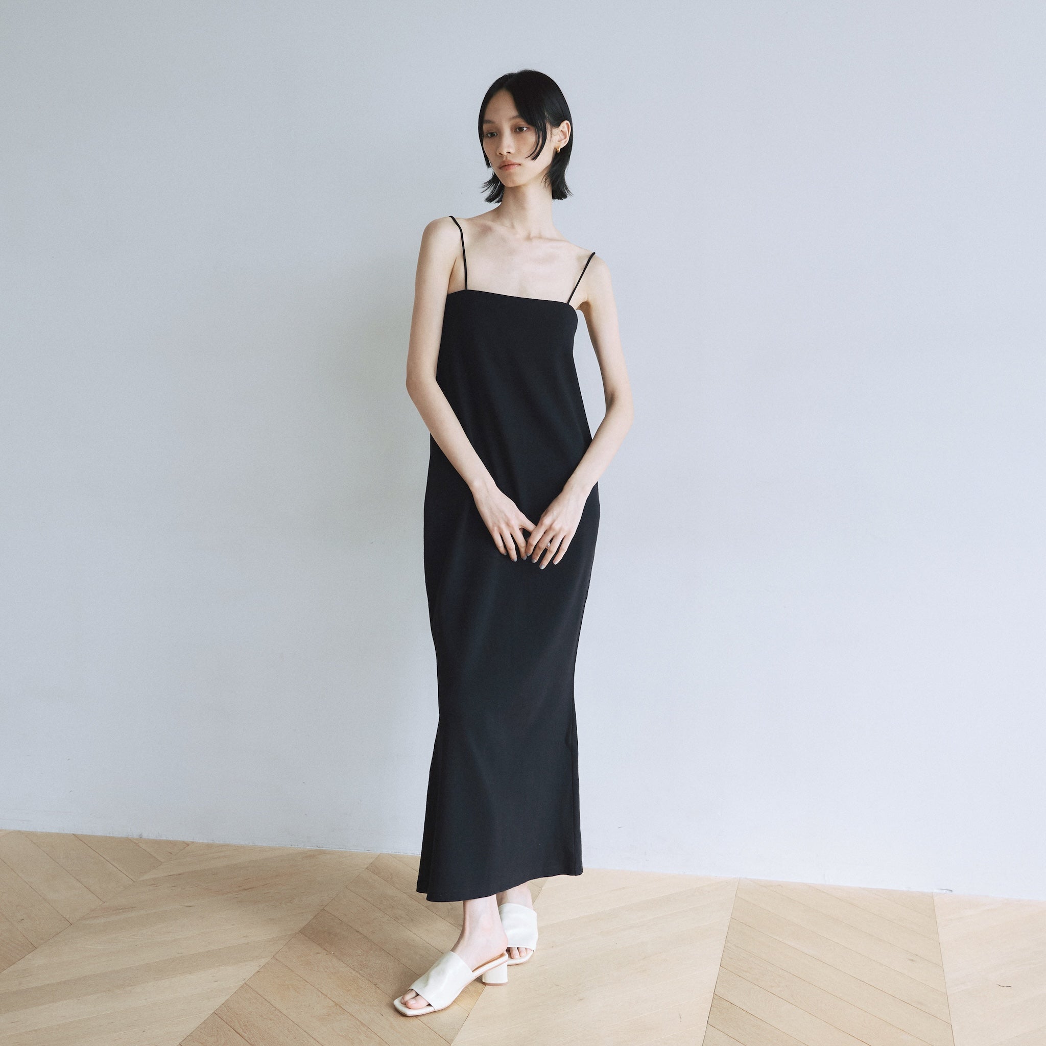 Padded RIB mermaid line dress
