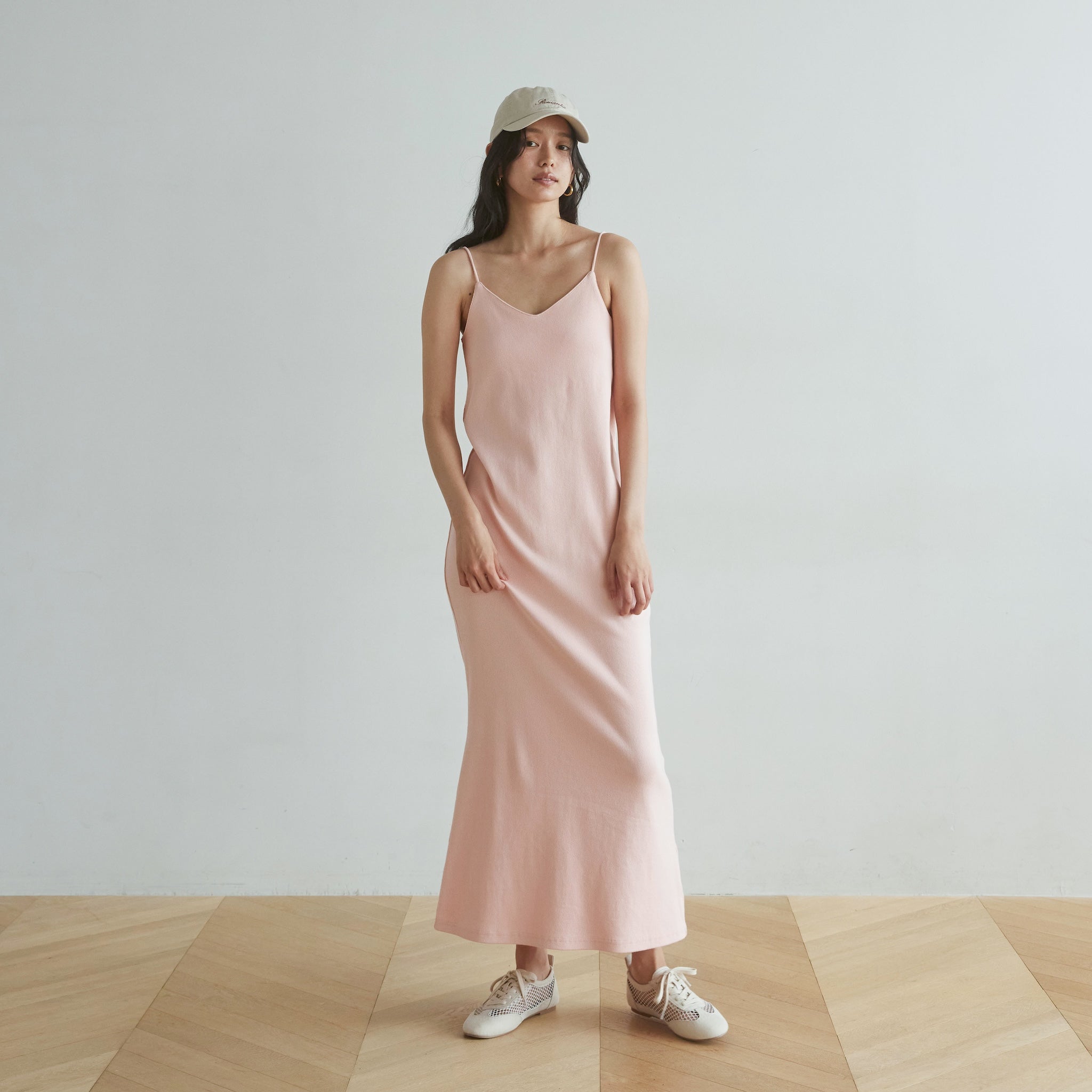 パッドin RIB mermaid Vカットキャミドレス
