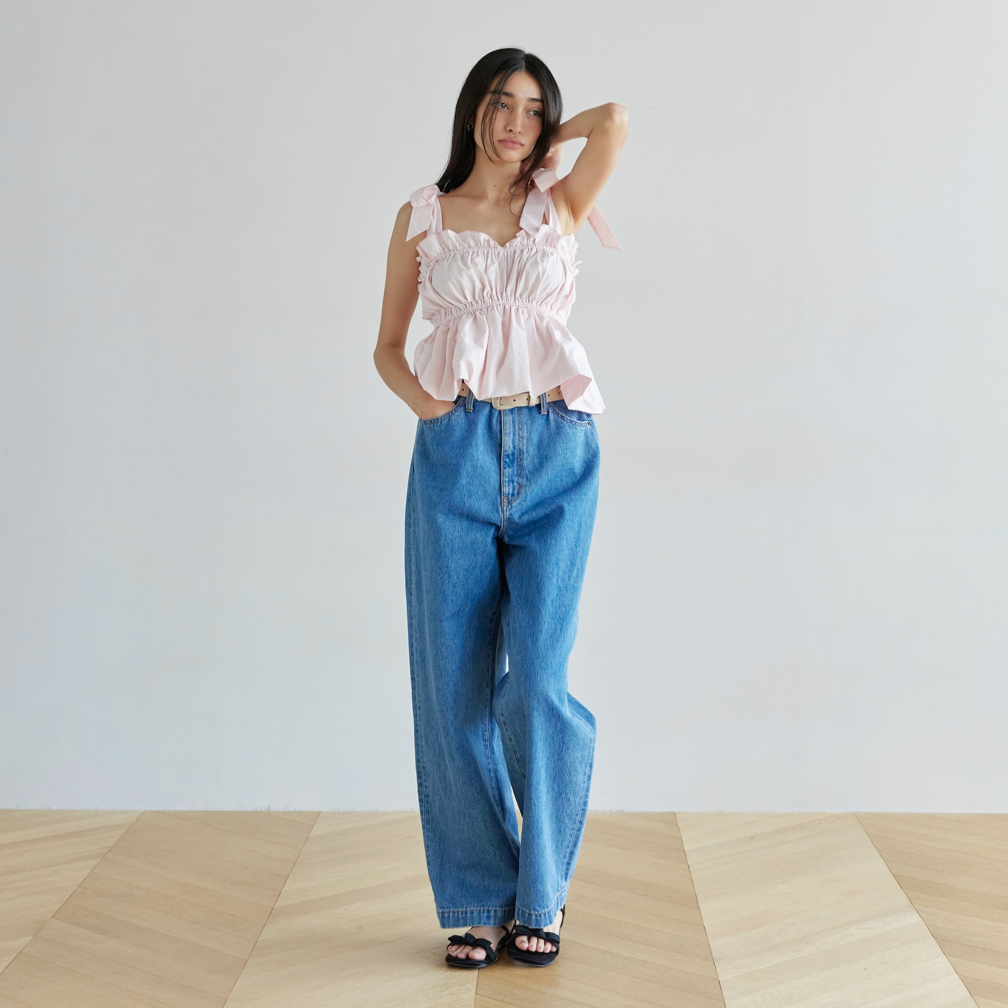 シールームリン オーバーウエストワイドデニム SRN05 オーバーウエストワイドデニム SRN05