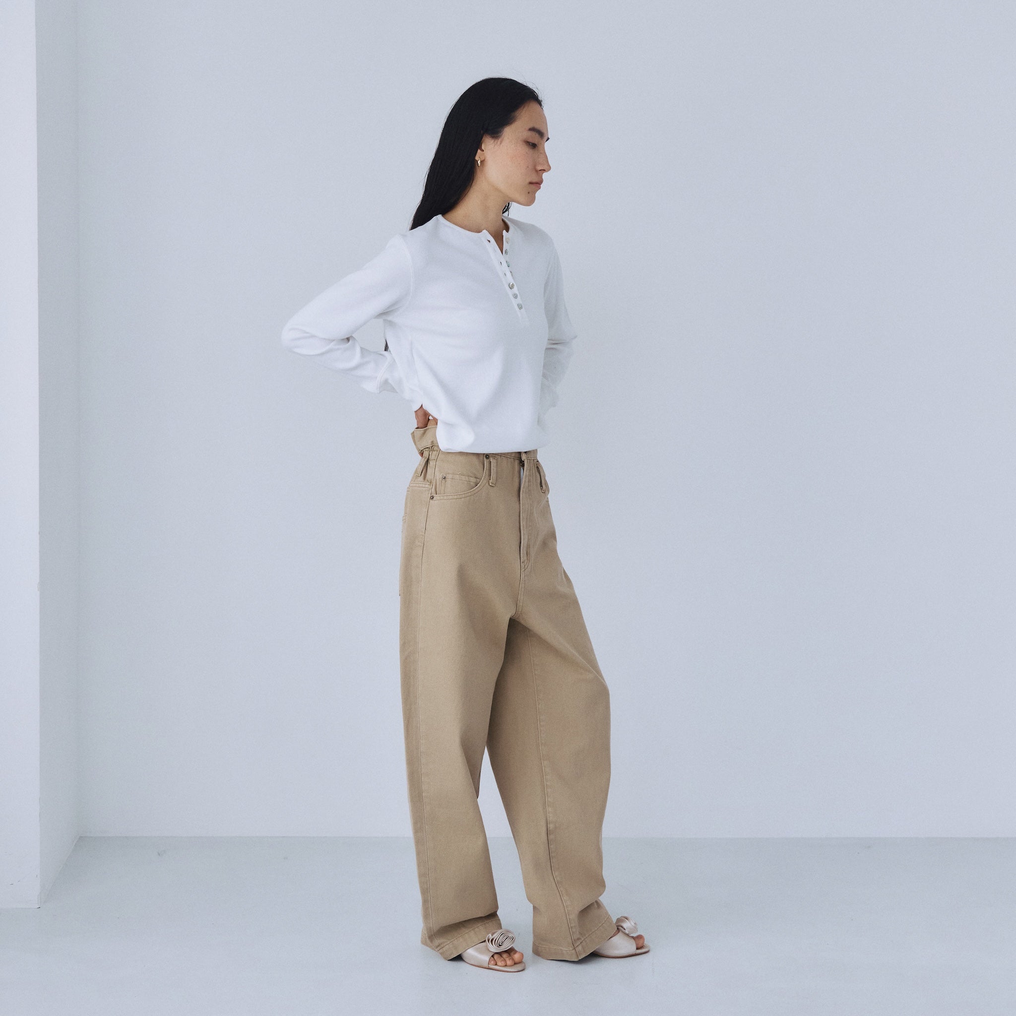 オーバーウエストワイドデニム SRN05