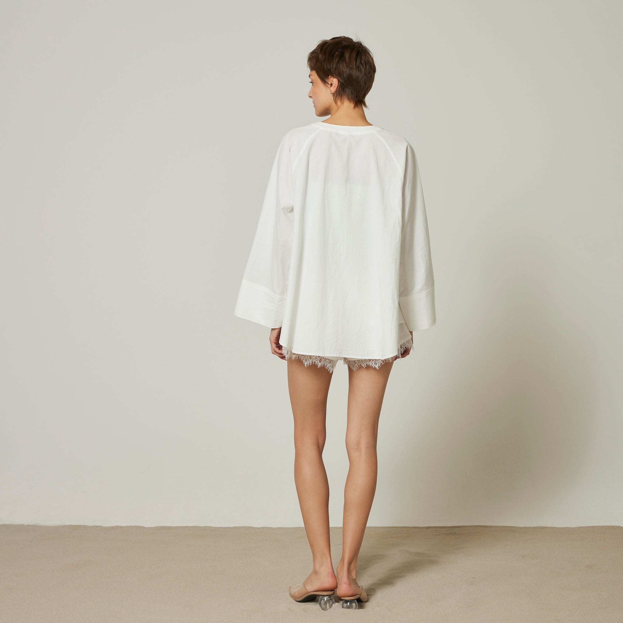 Cotton Washプルオーバーチュニックシャツ