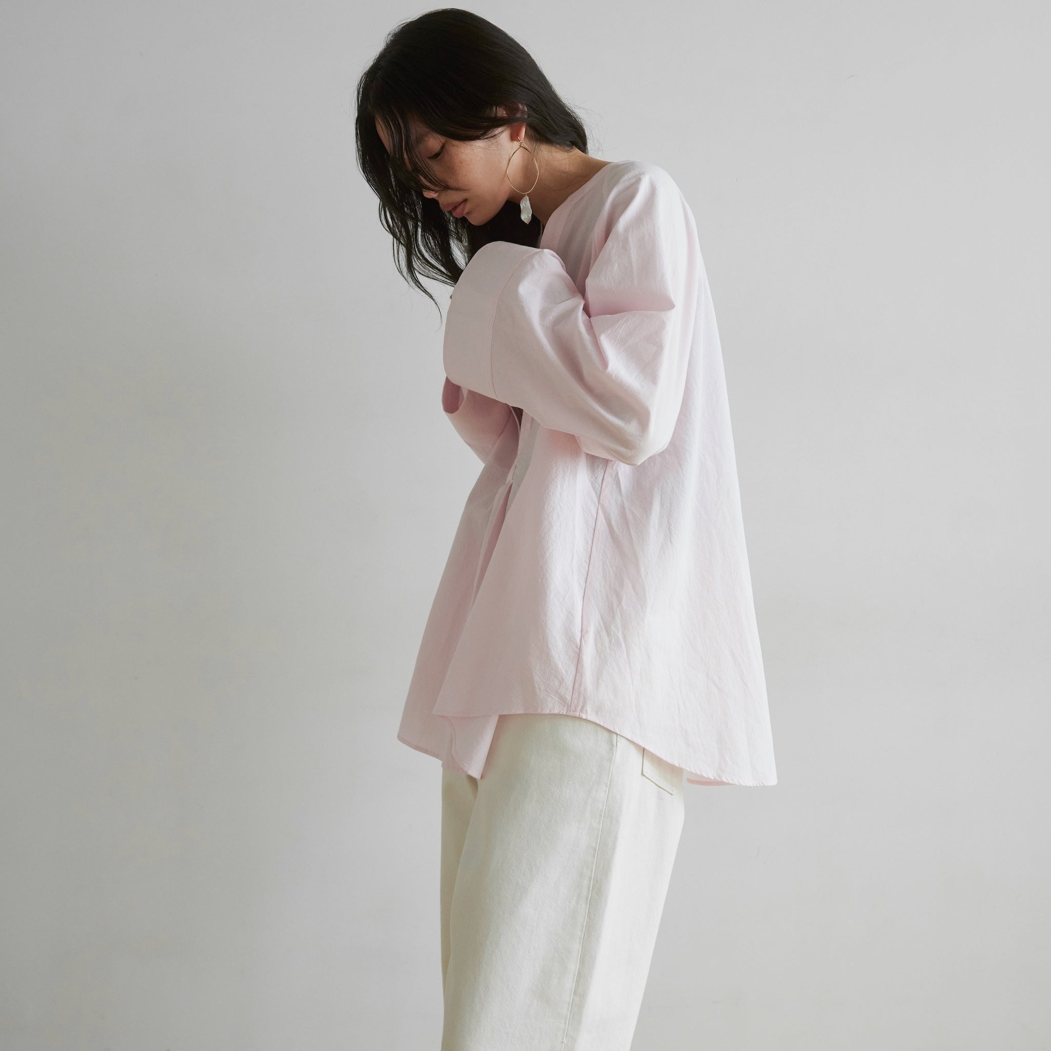 Cotton Washプルオーバーチュニックシャツ
