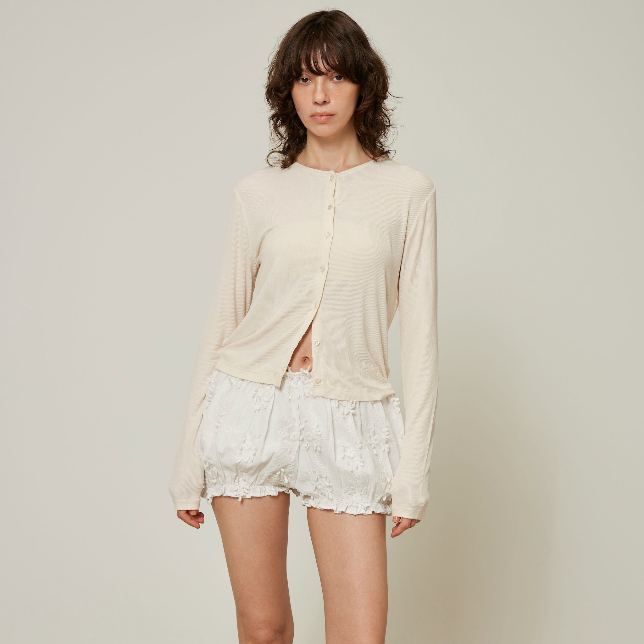 Sheer RIB 2wayカーディガン
