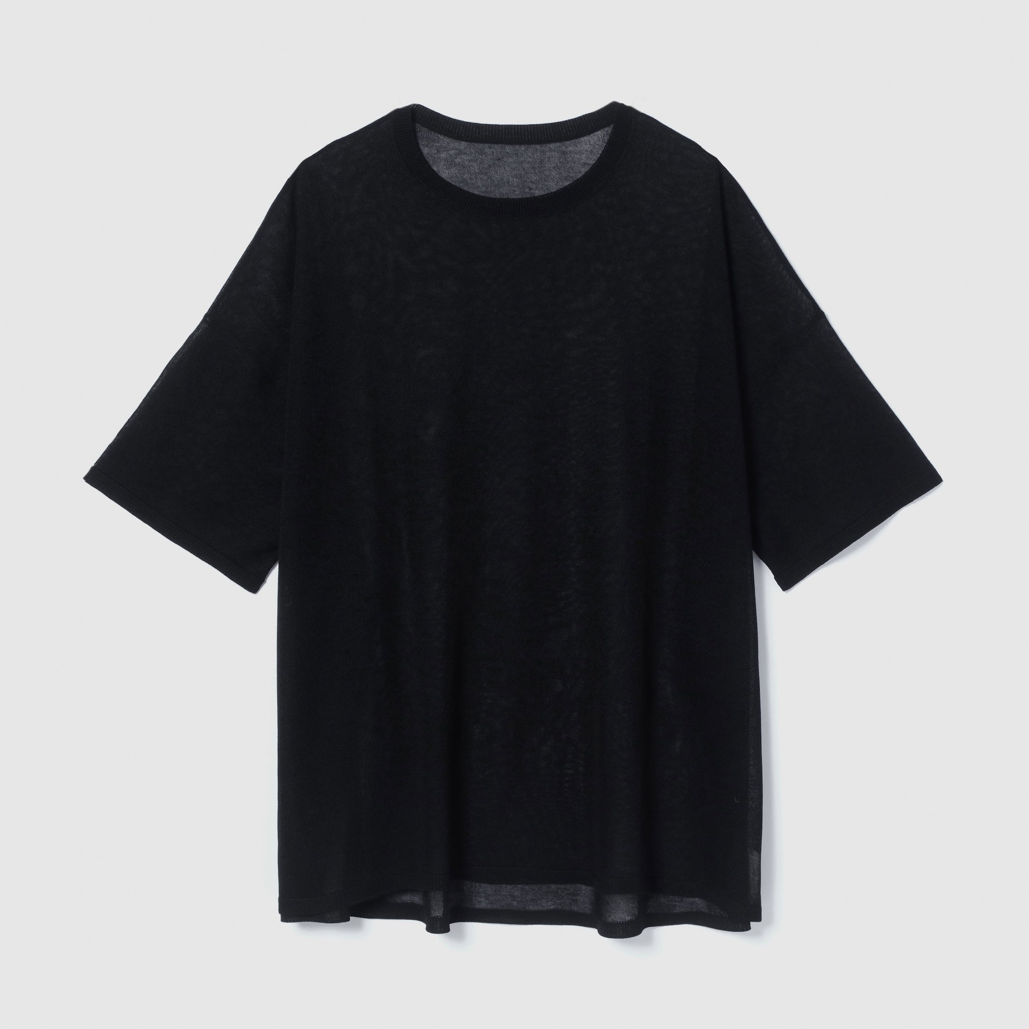 Drytouch sheer knit loose T-shirt