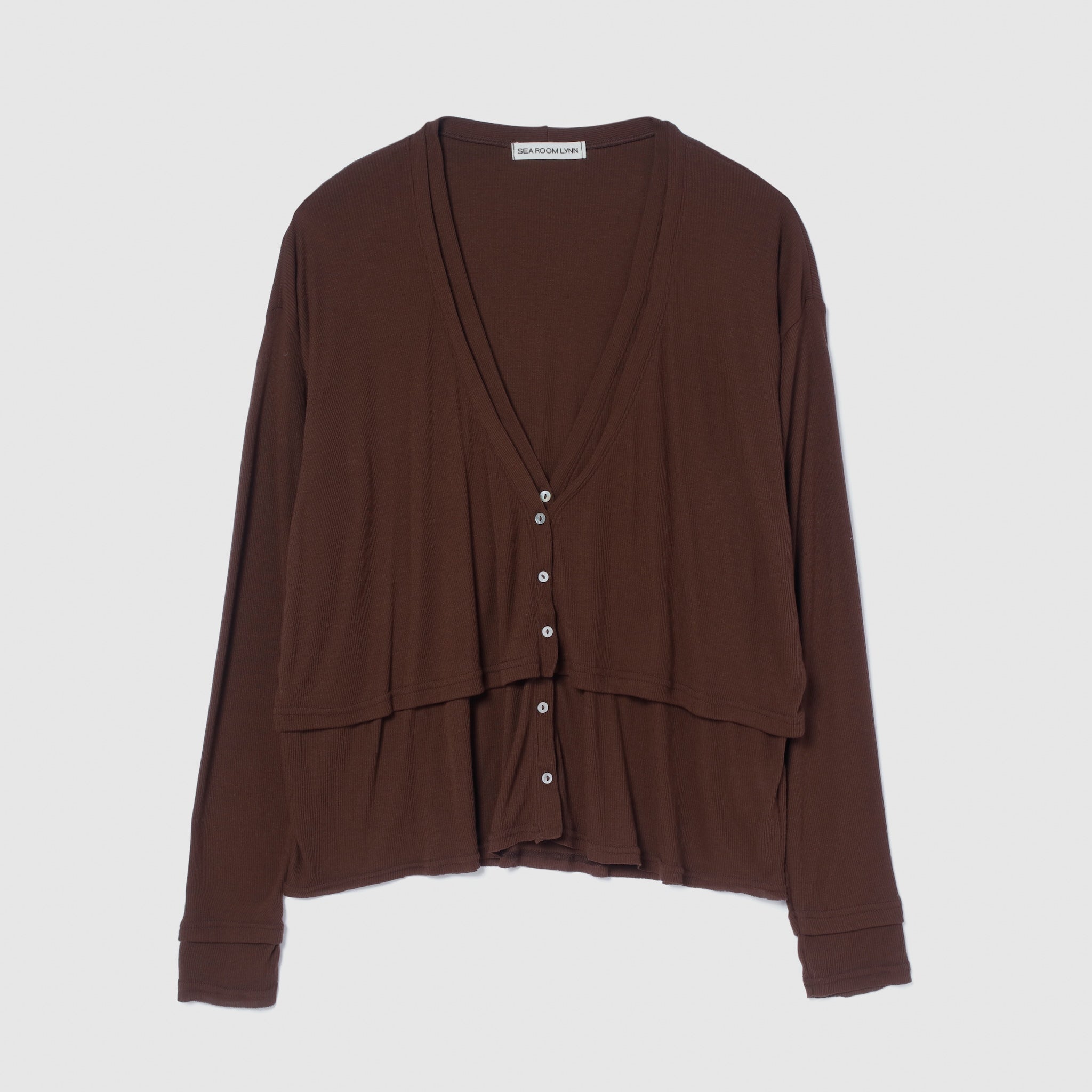 Layered V-cut sheer cardigan