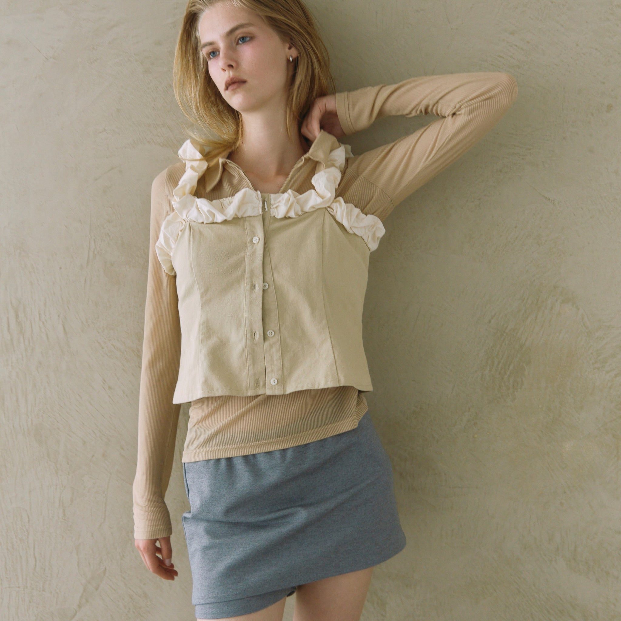 2way Shoulder Frill Bustier