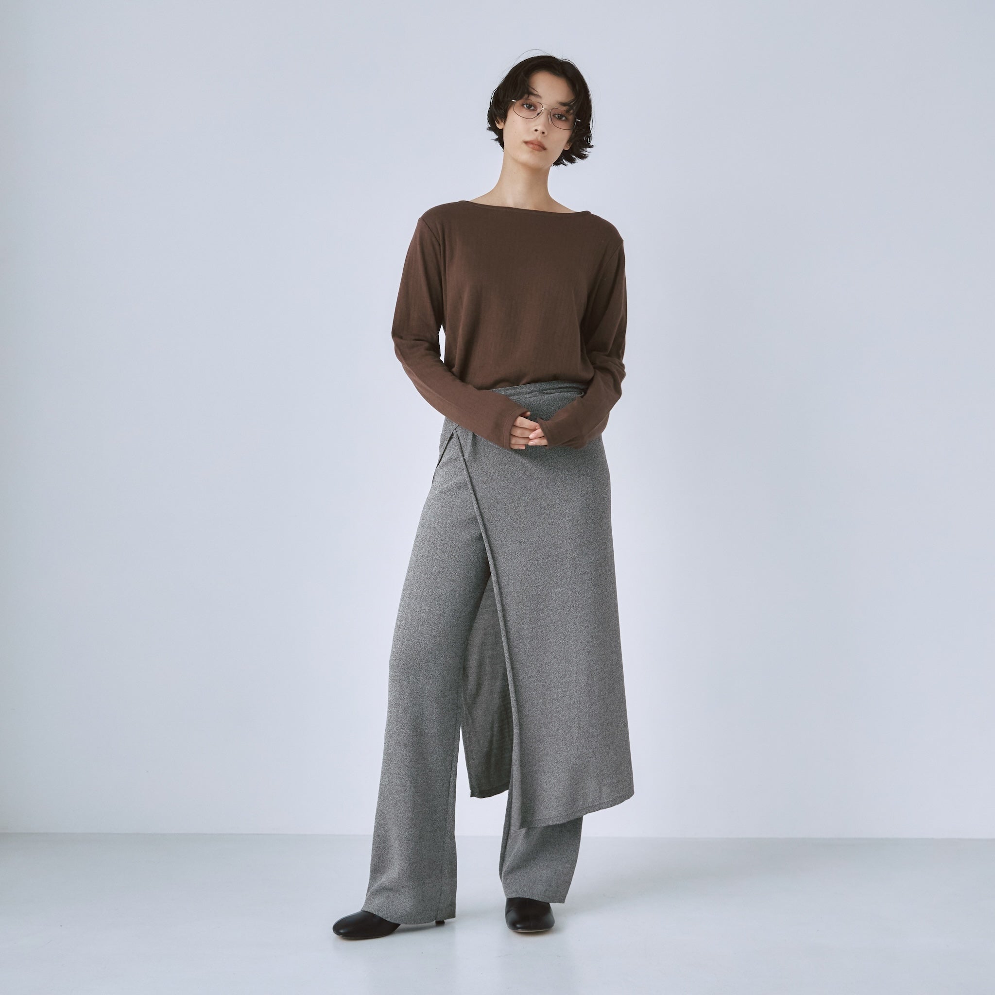 Wrapスカーフニットパンツ