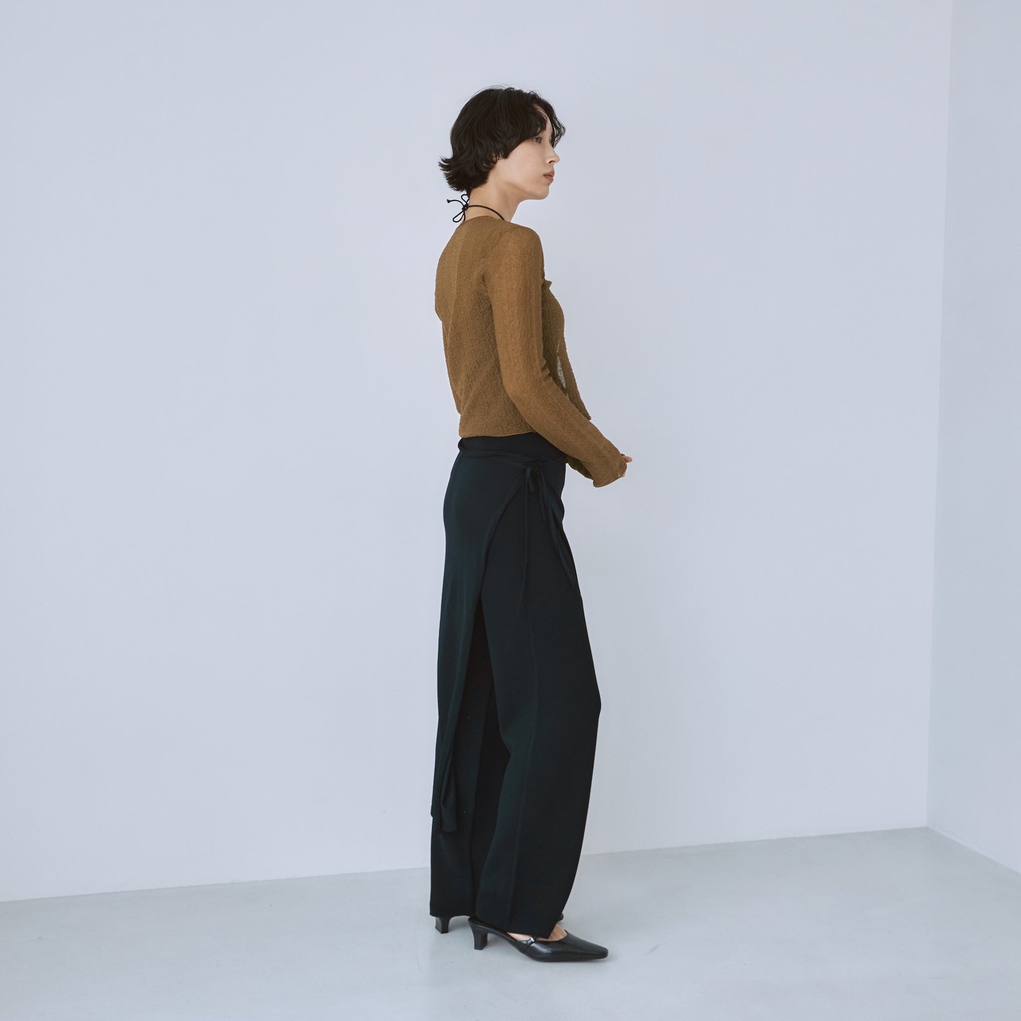 Wrapスカーフニットパンツ