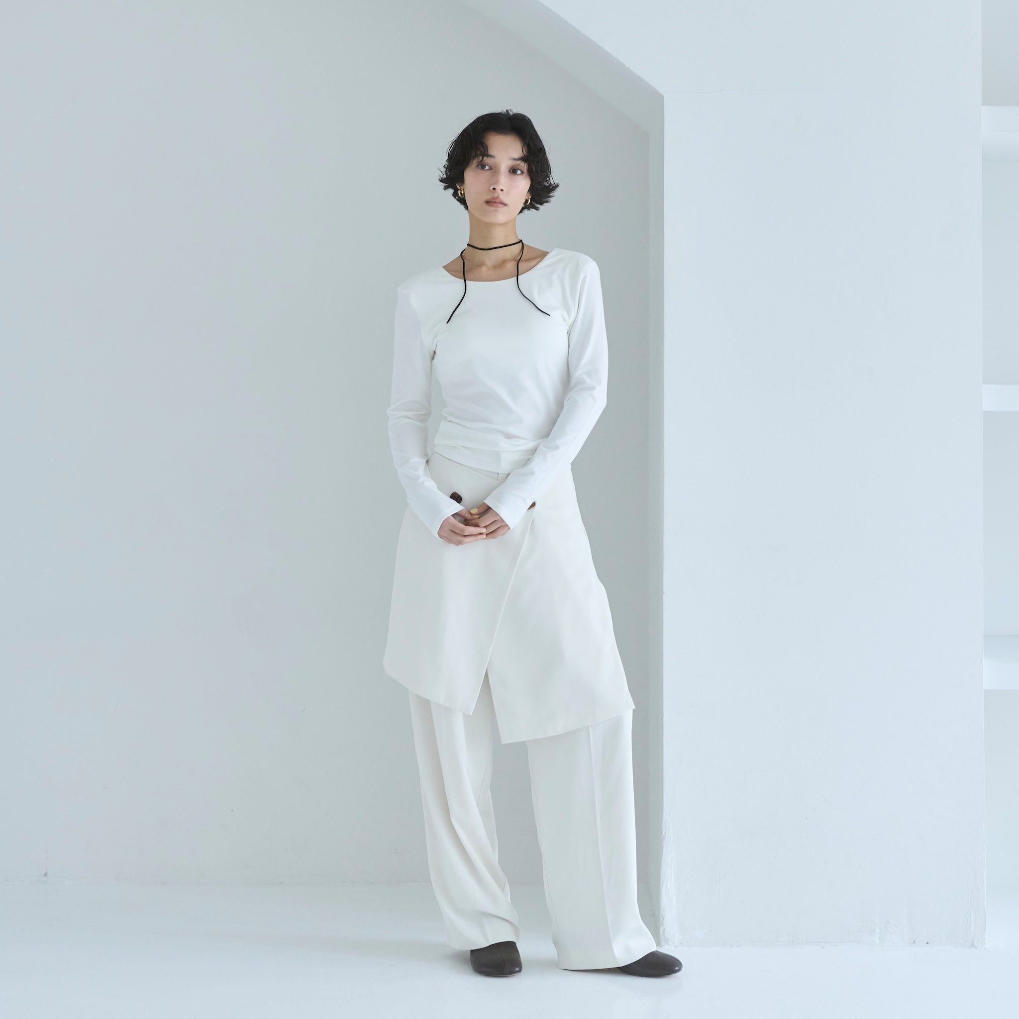 WrapスカートLayeredパンツ