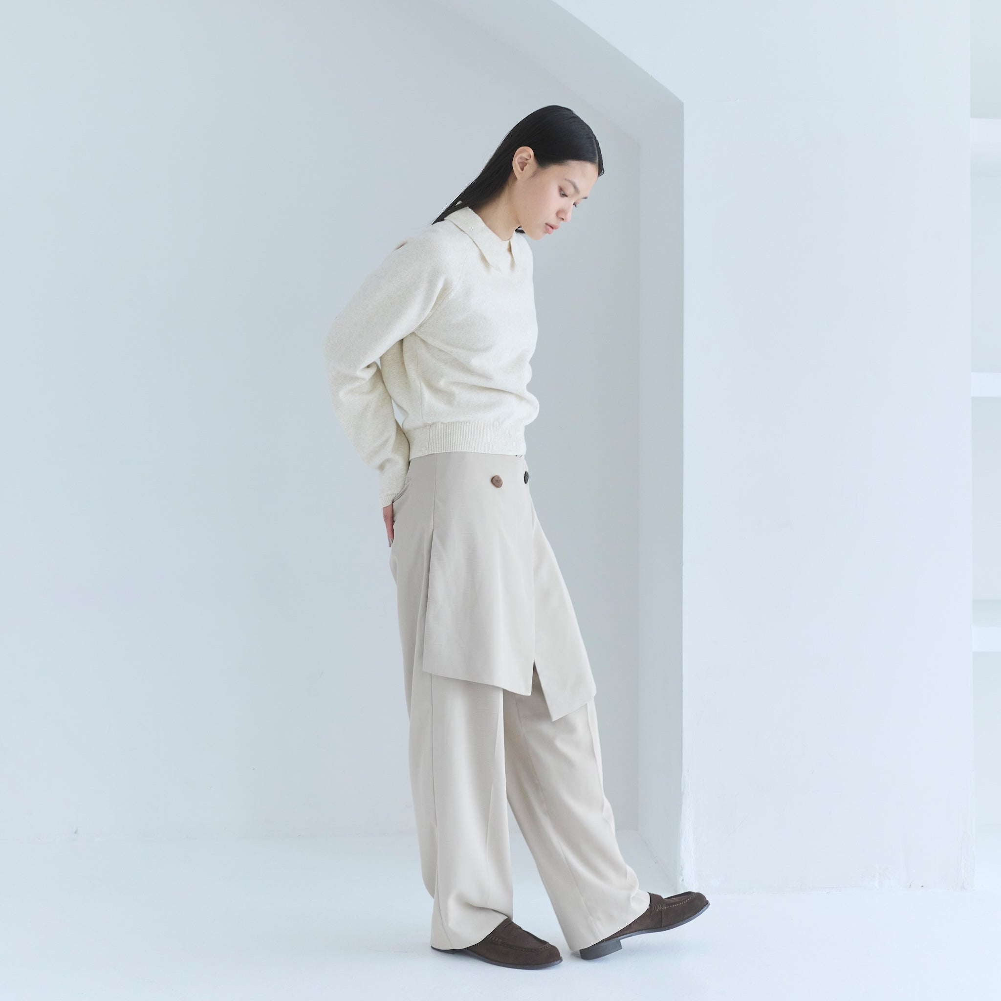 WrapスカートLayeredパンツ