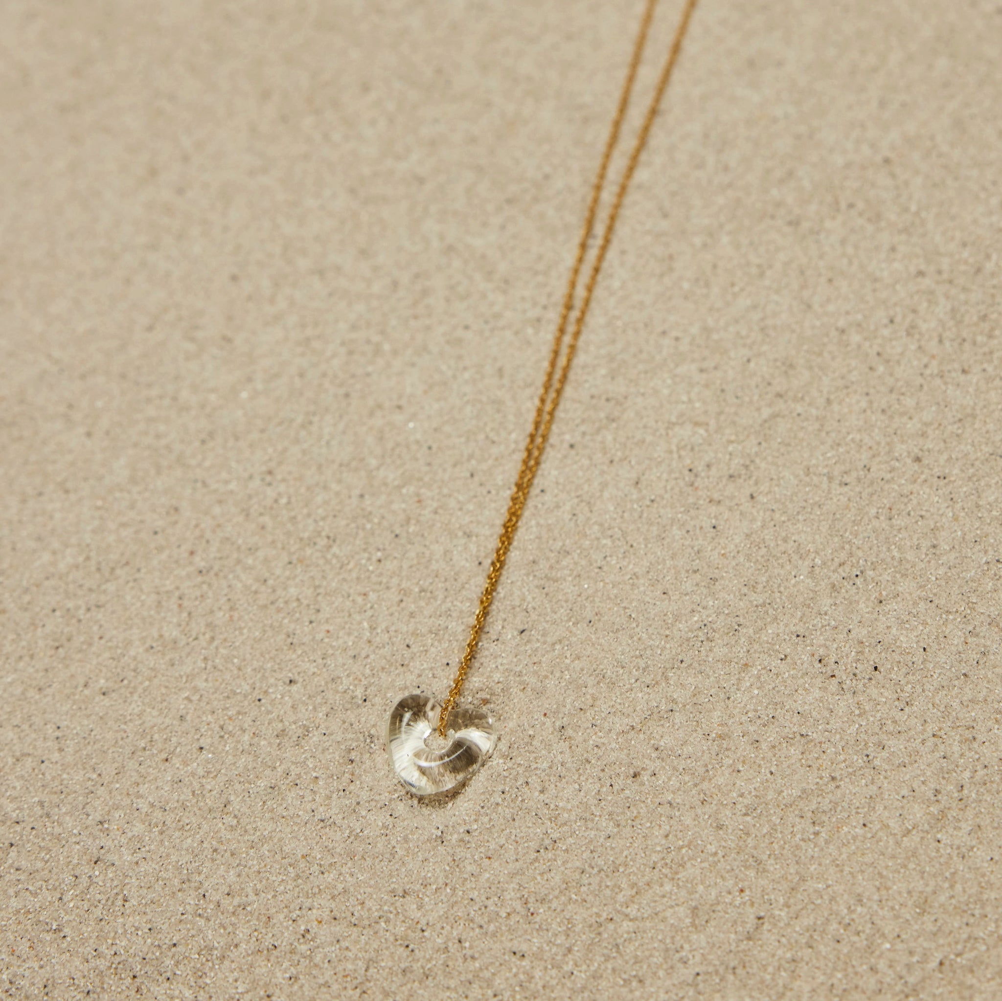 Glass heart necklace