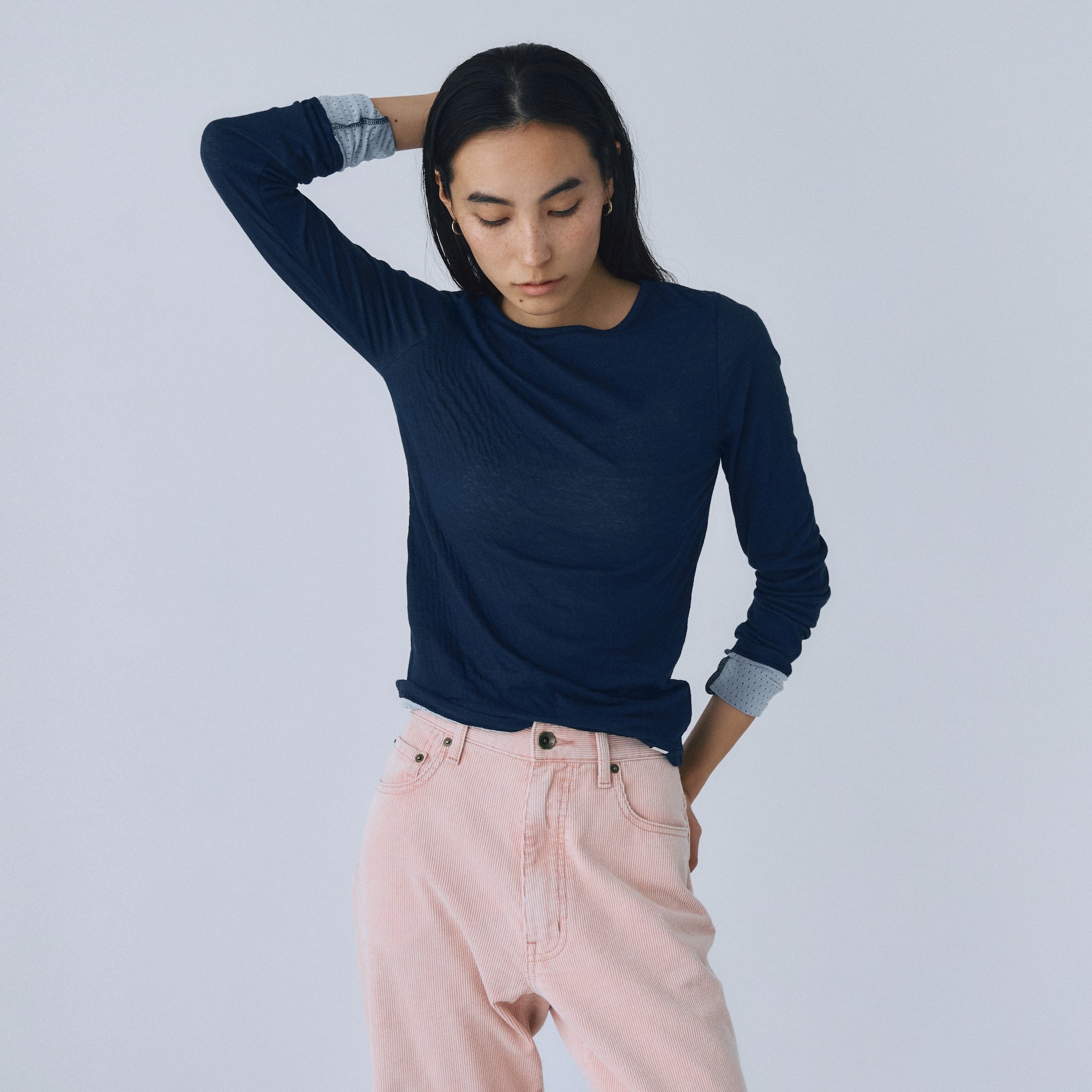 Double Face crew neck top