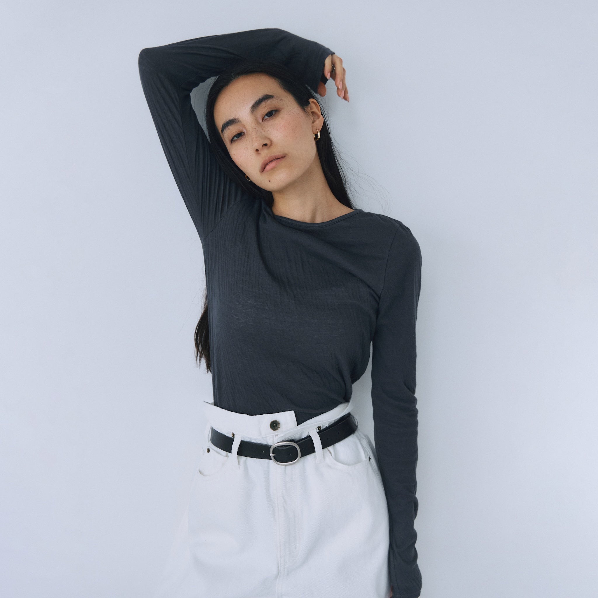 Double Face crew neck top