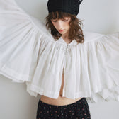 Gathered volume airy top