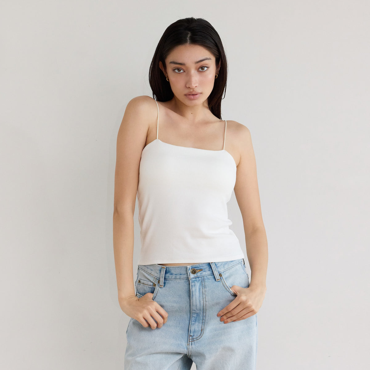 FitパッドマシュマロSoft RIB Basicキャミ
