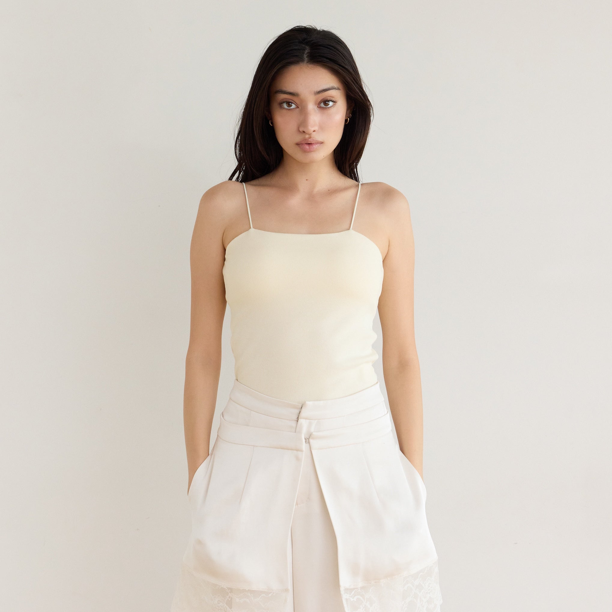 FitパッドマシュマロSoft RIB Basicキャミ