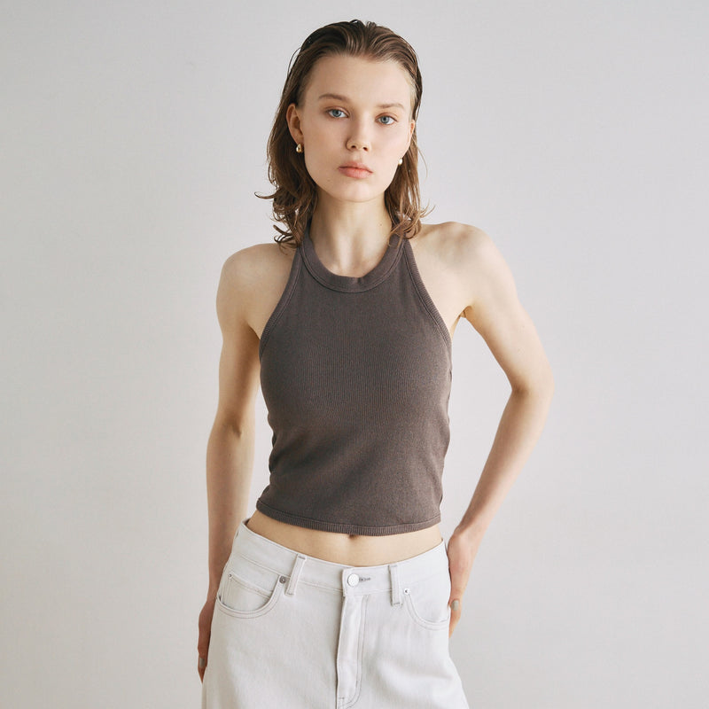 C/L Fluffy Padded Halter Camisole
