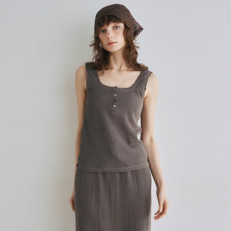 C/L 2-Face Lace Square Cut Tank