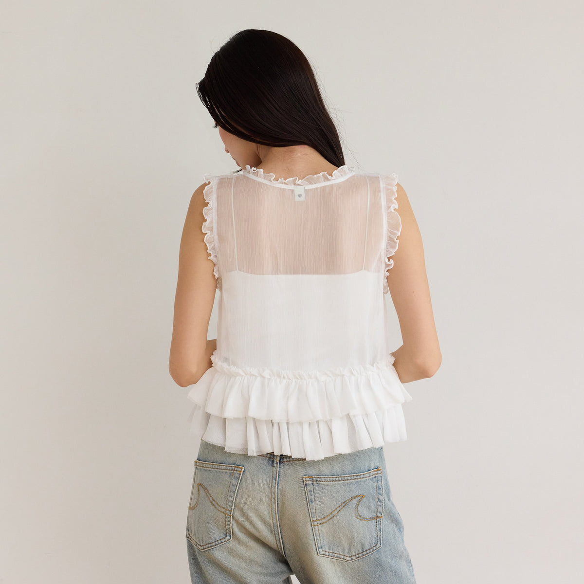 Sheer Frill Layered Bustier