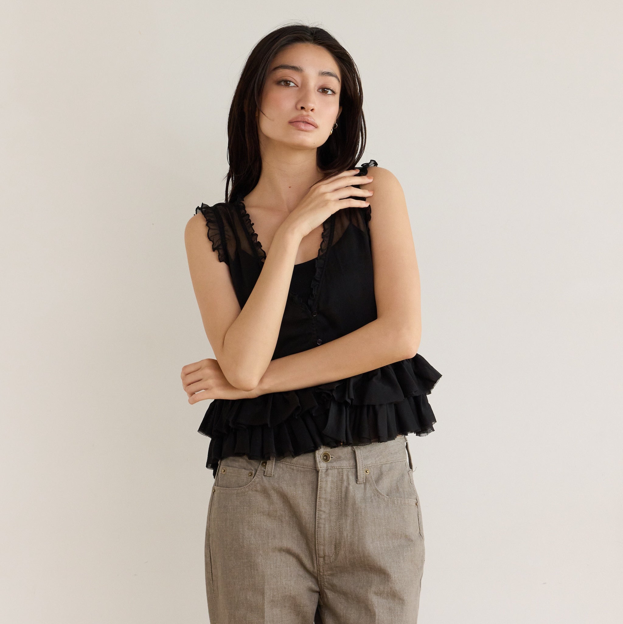 Sheer Frill Layeredビスチェ
