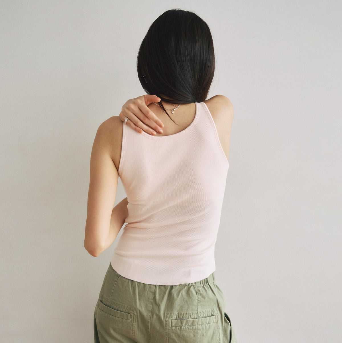Fit Pad Marshmallow Soft Ribbed Sleeveless Tank