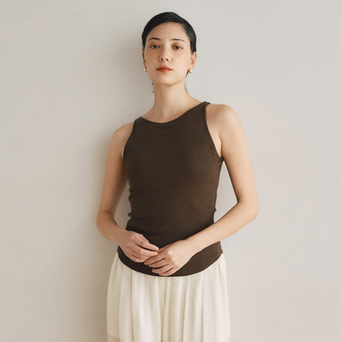 Fit Pad Marshmallow Soft Ribbed Sleeveless Tank