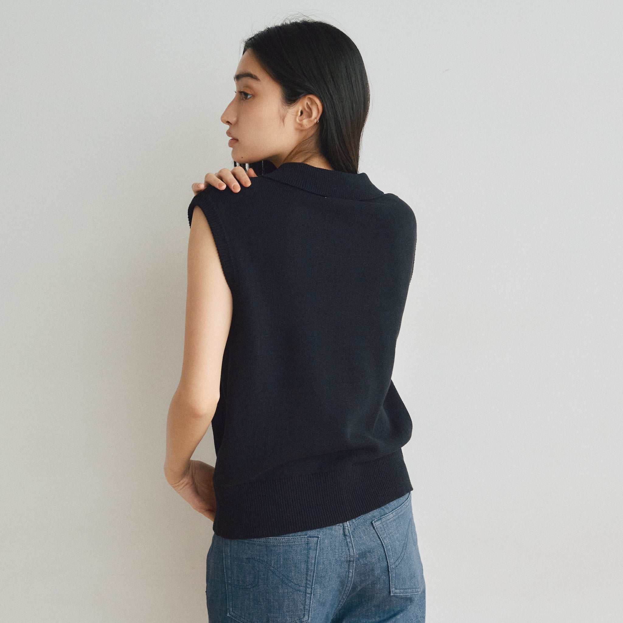 MultiサイズKnit Poloベスト