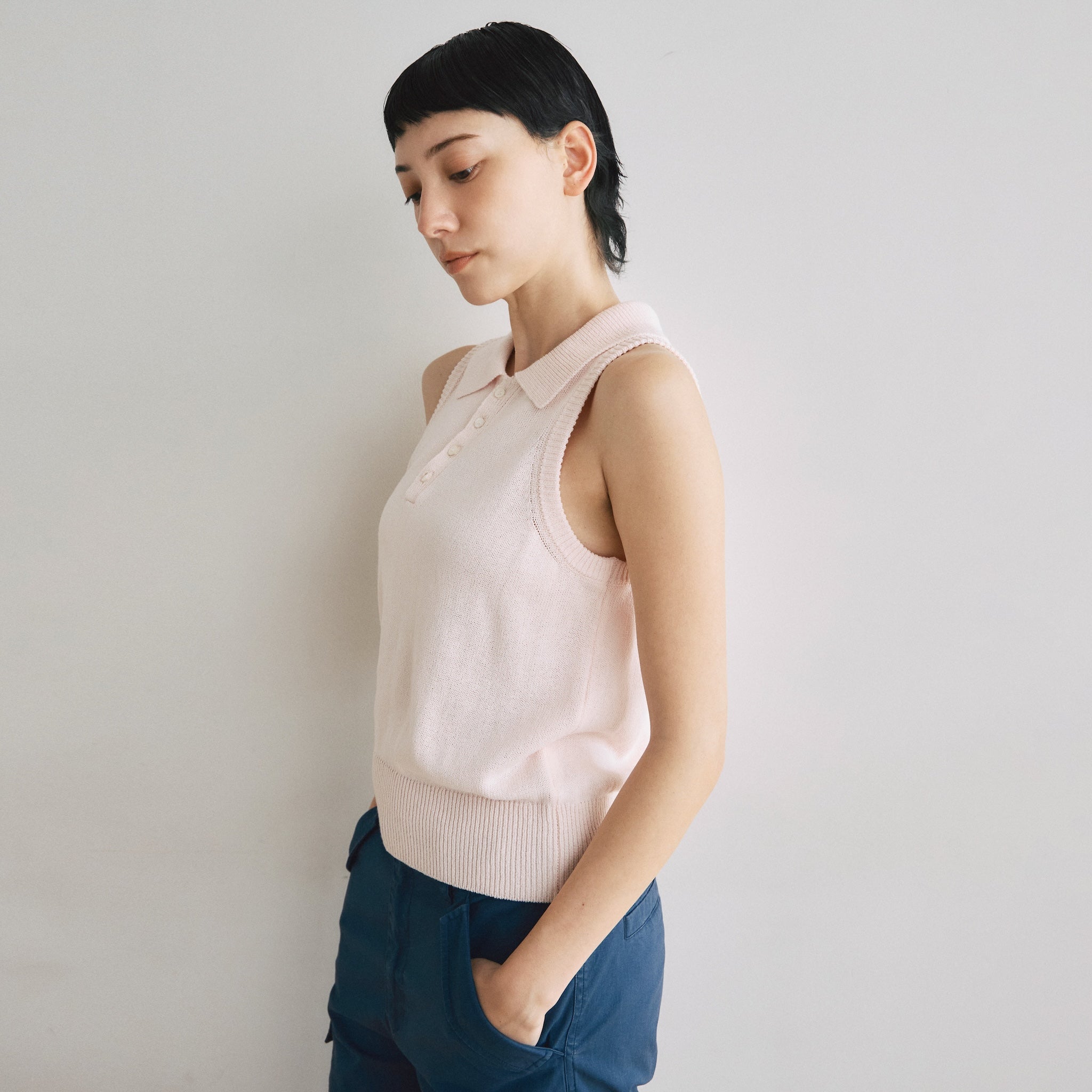 MultiサイズKnit Poloベスト
