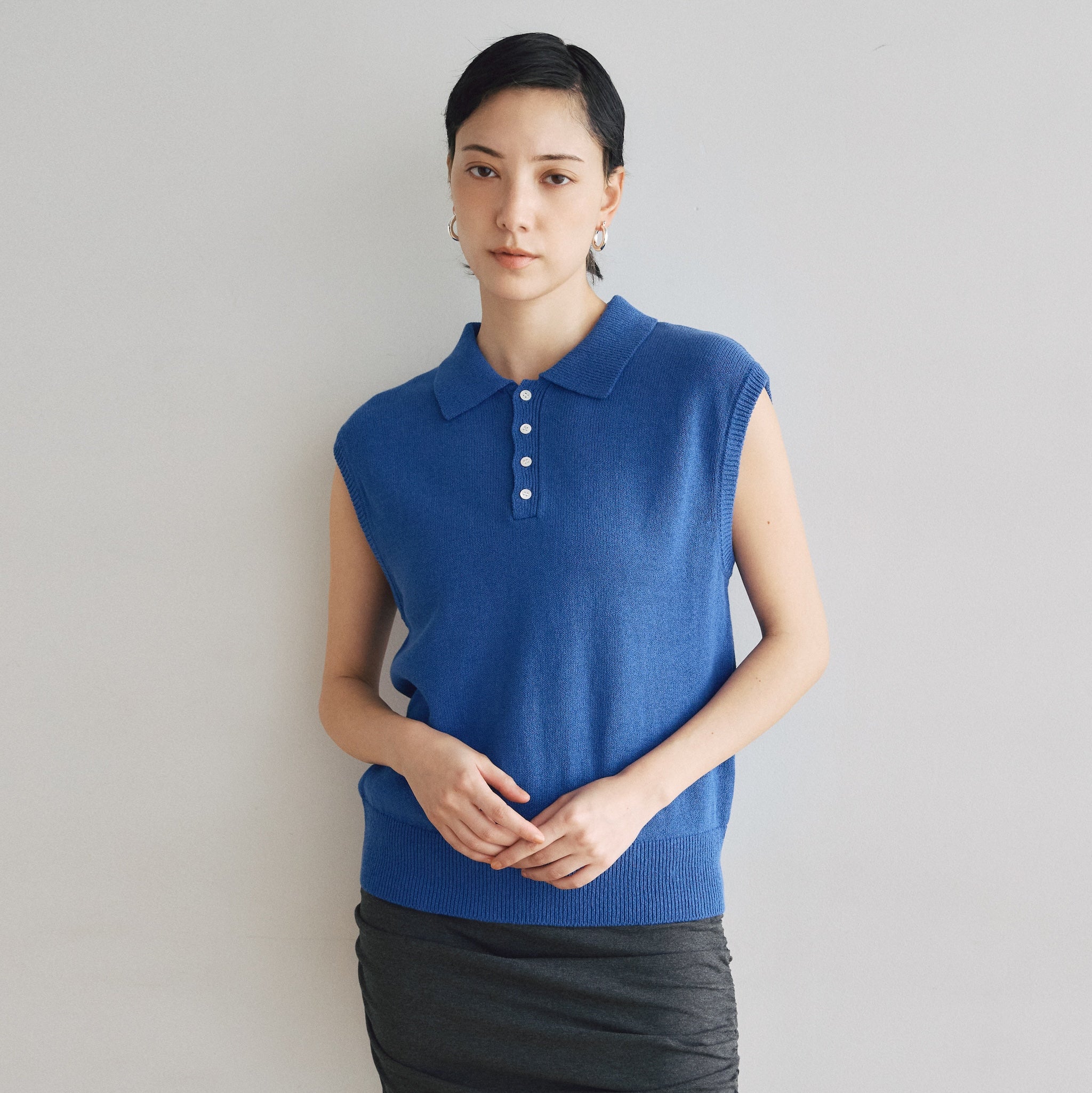 MultiサイズKnit Poloベスト