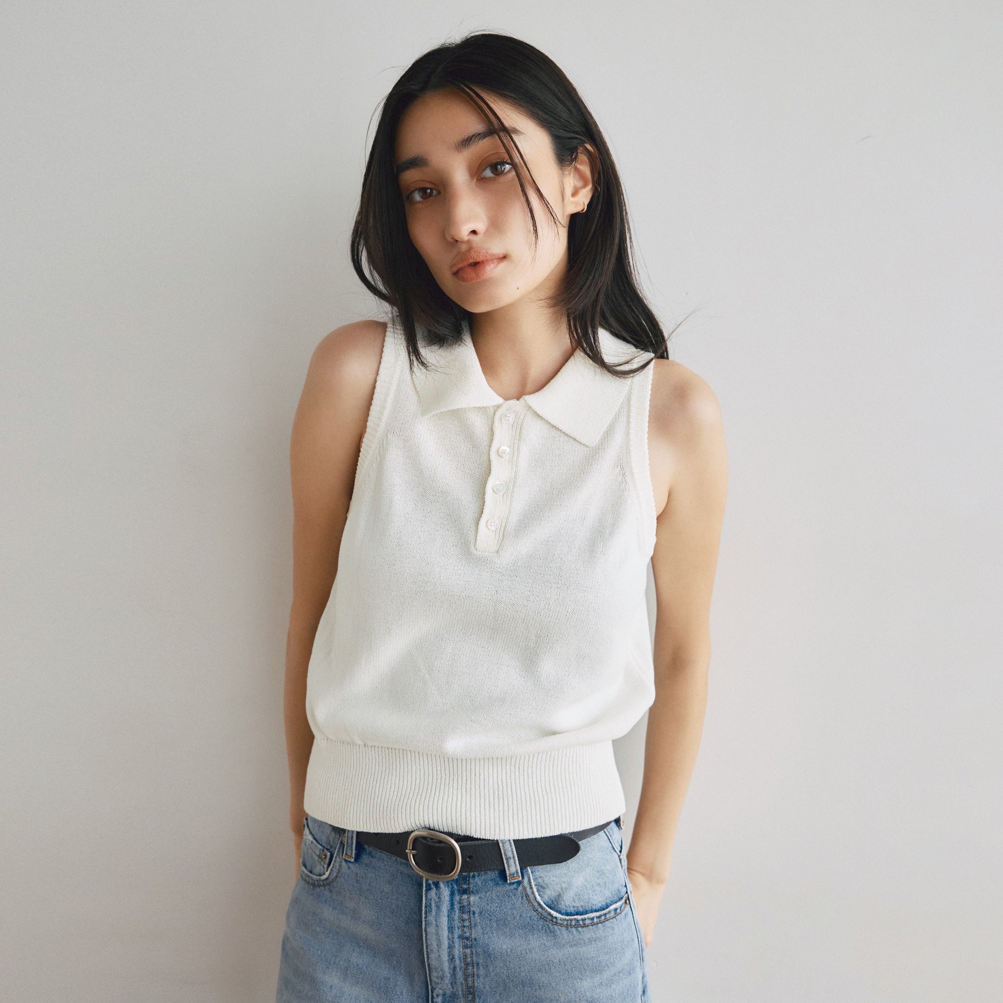 MultiサイズKnit Poloベスト