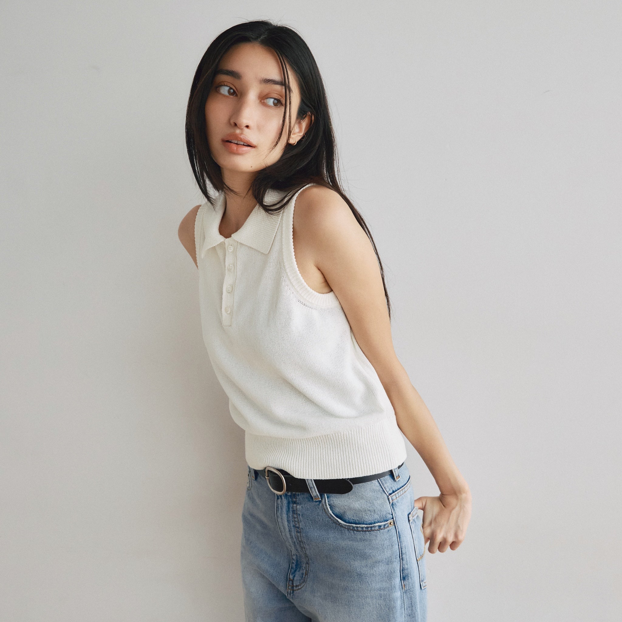 MultiサイズKnit Poloベスト