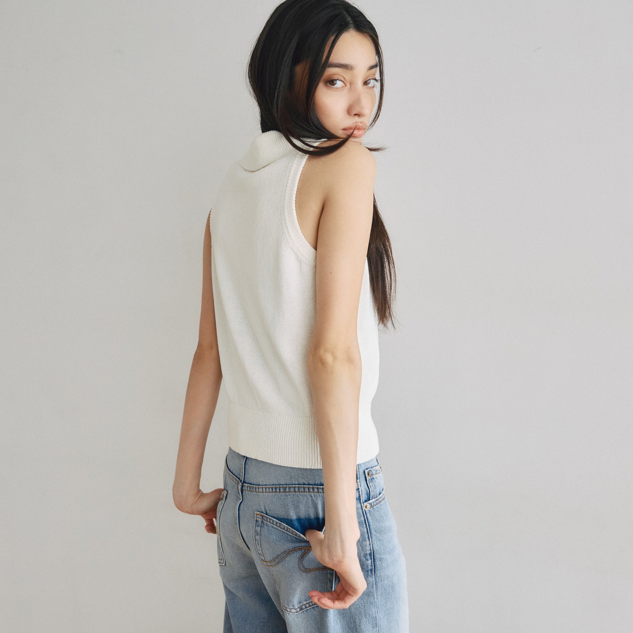 MultiサイズKnit Poloベスト