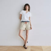 Vintage-like honeycomb henley top